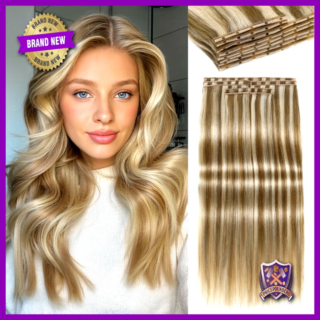 14 Inch Human Hair Extensions 100g 8pc Seamless Wefts For Volume